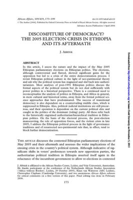 2005 Ethiopian General Elections: A Glimpse into Democratization and its Tumultuous Aftermath